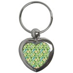 Leaves Tropical Background Pattern Green Botanical Texture Nature Foliage Key Chain (Heart)