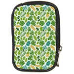Leaves Tropical Background Pattern Green Botanical Texture Nature Foliage Compact Camera Leather Case