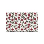 Roses Flowers Leaves Pattern Scrapbook Paper Floral Background Sticker Rectangular (10 pack)