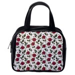 Roses Flowers Leaves Pattern Scrapbook Paper Floral Background Classic Handbag (One Side)