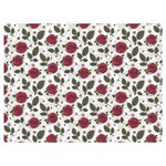 Roses Flowers Leaves Pattern Scrapbook Paper Floral Background Two Sides Premium Plush Fleece Blanket (Baby Size)