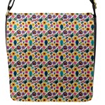 Floral Flowers Leaves Tropical Pattern Flap Closure Messenger Bag (S)