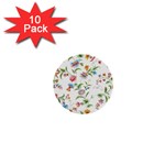 Vintage Floral Flower Pattern Art Nature Blooming Blossom Botanical Botany 1  Mini Buttons (10 pack) 