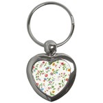 Vintage Floral Flower Pattern Art Nature Blooming Blossom Botanical Botany Key Chain (Heart)