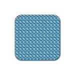 Blue Wave Sea Ocean Pattern Background Beach Nature Water Rubber Coaster (Square)
