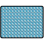 Blue Wave Sea Ocean Pattern Background Beach Nature Water Fleece Blanket (Large)