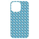 Blue Wave Sea Ocean Pattern Background Beach Nature Water iPhone 14 Pro Max Black UV Print Case