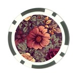 Flowers Pattern Texture Design Nature Art Colorful Surface Vintage Poker Chip Card Guard