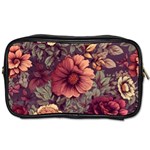 Flowers Pattern Texture Design Nature Art Colorful Surface Vintage Toiletries Bag (One Side)