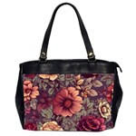 Flowers Pattern Texture Design Nature Art Colorful Surface Vintage Oversize Office Handbag (2 Sides)