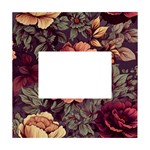 Flowers Pattern Texture Design Nature Art Colorful Surface Vintage White Box Photo Frame 4  x 6 