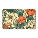 Flowers Pattern Texture Art Colorful Nature Painting Surface Vintage Magnet (Rectangular)