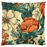 Flowers Pattern Texture Art Colorful Nature Painting Surface Vintage Large Cushion Case (Two Sides)