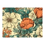 Flowers Pattern Texture Art Colorful Nature Painting Surface Vintage Two Sides Premium Plush Fleece Blanket (Mini)