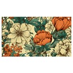 Flowers Pattern Texture Art Colorful Nature Painting Surface Vintage Banner and Sign 7  x 4 