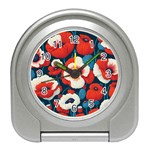 Red Poppies Flowers Art Nature Pattern Travel Alarm Clock