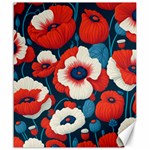 Red Poppies Flowers Art Nature Pattern Canvas 20  x 24 