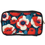 Red Poppies Flowers Art Nature Pattern Toiletries Bag (Two Sides)