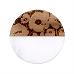 Red Poppies Flowers Art Nature Pattern Classic Marble Wood Coaster (Round) 