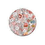 Vintage Floral Flower Art Nature Blooming Blossom Botanical Botany Pattern Magnet 3  (Round)