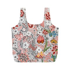Vintage Floral Flower Art Nature Blooming Blossom Botanical Botany Pattern Full Print Recycle Bag (M) from ArtsNow.com Front