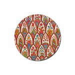 Vintage Pattern Fabric Floral Flowers European Nature Rubber Coaster (Round)