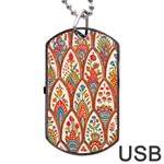 Vintage Pattern Fabric Floral Flowers European Nature Dog Tag USB Flash (Two Sides)