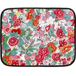 Flower Bloom Blossom Botanical Color Colorful Colour Element Digital Floral Floral Pattern Two Sides Fleece Blanket (Mini)