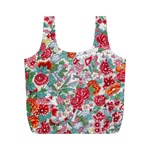 Flower Bloom Blossom Botanical Color Colorful Colour Element Digital Floral Floral Pattern Full Print Recycle Bag (M)