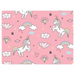 Cute Unicorn Seamless Pattern Two Sides Premium Plush Fleece Blanket (Baby Size)