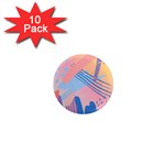 Abstract Lines Dots Pattern Purple Pink Blue 1  Mini Magnet (10 pack) 