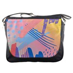 Abstract Lines Dots Pattern Purple Pink Blue Messenger Bag