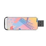 Abstract Lines Dots Pattern Purple Pink Blue Portable USB Flash (Two Sides)
