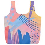 Abstract Lines Dots Pattern Purple Pink Blue Full Print Recycle Bag (XL)