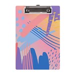 Abstract Lines Dots Pattern Purple Pink Blue A5 Acrylic Clipboard