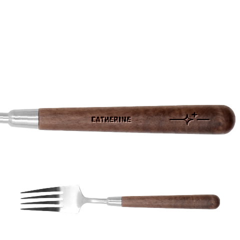 Personalized Shine Stainless Steel Fork with wooden Handle  Stainless Steel Fork With Wooden Handle from ArtsNow.com Fork