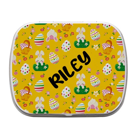 Personalized Easter Name Small Metal Box Small Metal Box (White) from ArtsNow.com Front