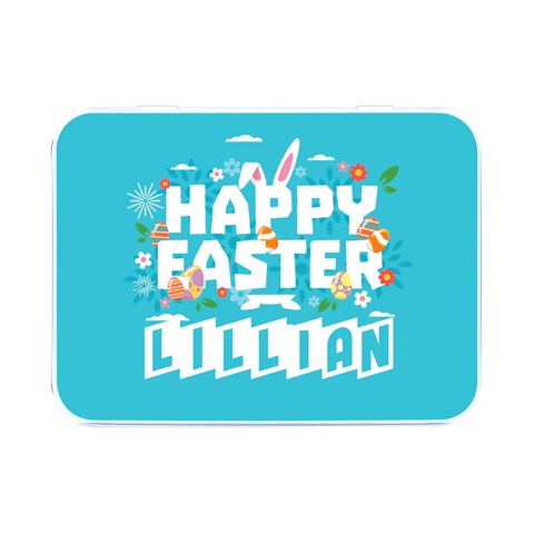 Personalized Easter Name Flip Top Metal Box Flip Top Metal Box (Silver)   from ArtsNow.com Front