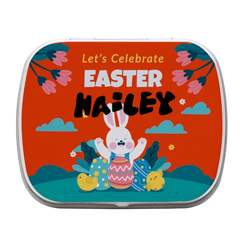 Personalized Easter Name Small Metal Box Small Metal Box (White) from ArtsNow.com Front