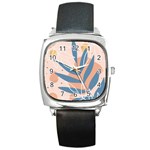Summer Pattern Tropical Design Nature Green Plant Square Metal Watch