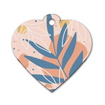 Summer Pattern Tropical Design Nature Green Plant Dog Tag Heart (One Side)