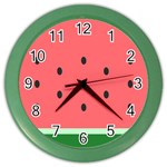 Watermelon Melon Fruit Healthy Food Meal Breakfast Lunch Juice Lemonade Summer Color Wall Clock