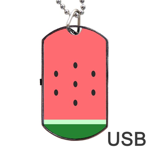 Watermelon Melon Fruit Healthy Food Meal Breakfast Lunch Juice Lemonade Summer Dog Tag USB Flash (One Side) from ArtsNow.com Front