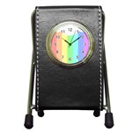 Rainbow Cloud Background Pastel Template Multi Coloured Abstract Pen Holder Desk Clock