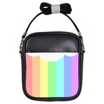 Rainbow Cloud Background Pastel Template Multi Coloured Abstract Girls Sling Bag