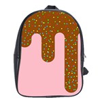 Ice Cream Dessert Food Cake Chocolate Sprinkles Sweet Colorful Drip Sauce Cute School Bag (XL)