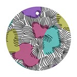 Lines Line Art Pastel Abstract Multicoloured Surfaces Art Ornament (Round)