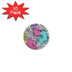 Lines Line Art Pastel Abstract Multicoloured Surfaces Art 1  Mini Magnet (10 pack) 