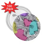 Lines Line Art Pastel Abstract Multicoloured Surfaces Art 2.25  Buttons (100 pack) 