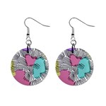 Lines Line Art Pastel Abstract Multicoloured Surfaces Art Mini Button Earrings